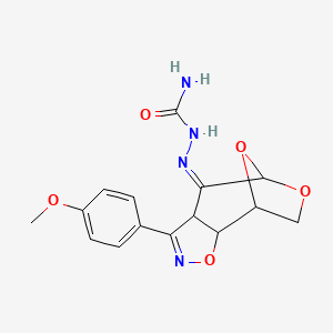 molecular formula C15H16N4O5 B6031645 5-(4-methoxyphenyl)-3,9,11-trioxa-4-azatricyclo[6.2.1.0~2,6~]undec-4-en-7-one semicarbazone 