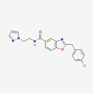 2-(4-chlorobenzyl)-N-[2-(1H-pyrazol-1-yl)ethyl]-1,3-benzoxazole-5-carboxamide