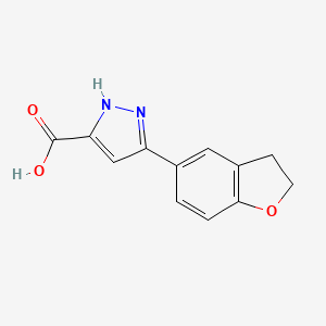 B603165 5-(2,3-dihydro-1-benzofuran-5-yl)-1H-pyrazole-3-carboxylic acid CAS No. 1491131-49-7