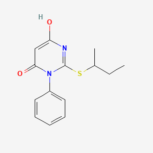 molecular formula C14H16N2O2S B6031676 2-(sec-butylthio)-6-hydroxy-3-phenyl-4(3H)-pyrimidinone 