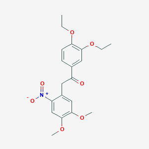 molecular formula C20H23NO7 B6031699 1-(3,4-diethoxyphenyl)-2-(4,5-dimethoxy-2-nitrophenyl)ethanone 