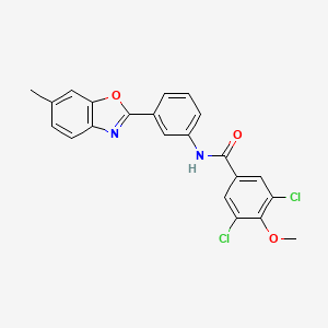 molecular formula C22H16Cl2N2O3 B6031743 3,5-dichloro-4-methoxy-N-[3-(6-methyl-1,3-benzoxazol-2-yl)phenyl]benzamide 