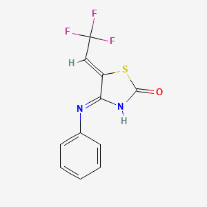 molecular formula C11H7F3N2OS B6031757 4-anilino-5-(2,2,2-trifluoroethylidene)-1,3-thiazol-2(5H)-one 