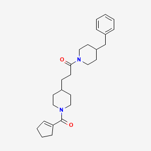 4-benzyl-1-{3-[1-(1-cyclopenten-1-ylcarbonyl)-4-piperidinyl]propanoyl}piperidine