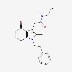 2-[2-methyl-4-oxo-1-(2-phenylethyl)-4,5,6,7-tetrahydro-1H-indol-3-yl]-N-propylacetamide