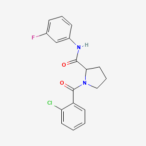 molecular formula C18H16ClFN2O2 B6031818 1-(2-chlorobenzoyl)-N-(3-fluorophenyl)prolinamide 