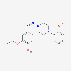 molecular formula C20H25N3O3 B6031834 2-ethoxy-4-({[4-(2-methoxyphenyl)-1-piperazinyl]imino}methyl)phenol 