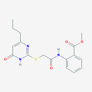 molecular formula C17H19N3O4S B6031883 methyl 2-({[(4-hydroxy-6-propyl-2-pyrimidinyl)thio]acetyl}amino)benzoate 