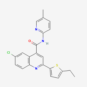 molecular formula C22H18ClN3OS B6031917 6-chloro-2-(5-ethyl-2-thienyl)-N-(5-methyl-2-pyridinyl)-4-quinolinecarboxamide 