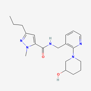 molecular formula C19H27N5O2 B6031940 N-{[2-(3-hydroxy-1-piperidinyl)-3-pyridinyl]methyl}-1-methyl-3-propyl-1H-pyrazole-5-carboxamide 