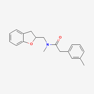 molecular formula C19H21NO2 B6031942 N-(2,3-dihydro-1-benzofuran-2-ylmethyl)-N-methyl-2-(3-methylphenyl)acetamide 