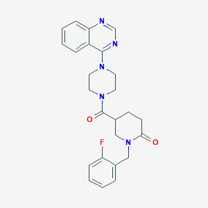 molecular formula C25H26FN5O2 B6031960 1-(2-fluorobenzyl)-5-{[4-(4-quinazolinyl)-1-piperazinyl]carbonyl}-2-piperidinone 