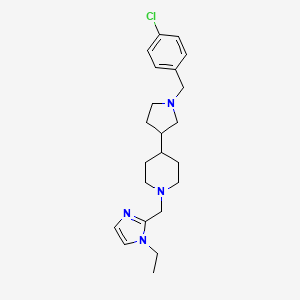 4-[1-(4-chlorobenzyl)-3-pyrrolidinyl]-1-[(1-ethyl-1H-imidazol-2-yl)methyl]piperidine