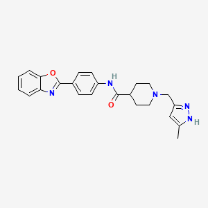 N-[4-(1,3-benzoxazol-2-yl)phenyl]-1-[(3-methyl-1H-pyrazol-5-yl)methyl]-4-piperidinecarboxamide