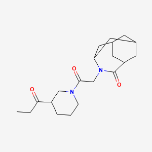 4-[2-oxo-2-(3-propionyl-1-piperidinyl)ethyl]-4-azatricyclo[4.3.1.1~3,8~]undecan-5-one