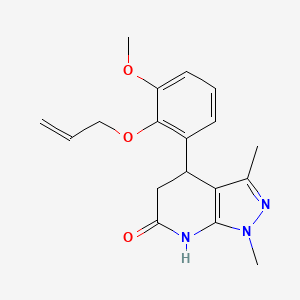 molecular formula C18H21N3O3 B6032029 4-[2-(allyloxy)-3-methoxyphenyl]-1,3-dimethyl-1,4,5,7-tetrahydro-6H-pyrazolo[3,4-b]pyridin-6-one 