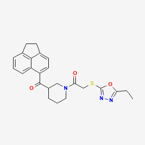 molecular formula C24H25N3O3S B6032073 1,2-dihydro-5-acenaphthylenyl(1-{[(5-ethyl-1,3,4-oxadiazol-2-yl)thio]acetyl}-3-piperidinyl)methanone 