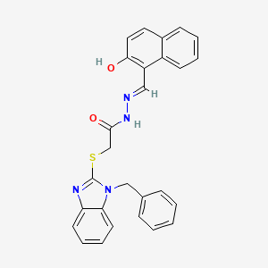 molecular formula C27H22N4O2S B6032079 2-[(1-benzyl-1H-benzimidazol-2-yl)thio]-N'-[(2-hydroxy-1-naphthyl)methylene]acetohydrazide 