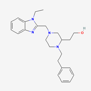 2-[4-[(1-ethyl-1H-benzimidazol-2-yl)methyl]-1-(2-phenylethyl)-2-piperazinyl]ethanol