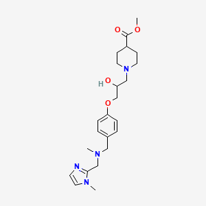 methyl 1-{2-hydroxy-3-[4-({methyl[(1-methyl-1H-imidazol-2-yl)methyl]amino}methyl)phenoxy]propyl}-4-piperidinecarboxylate