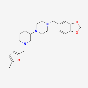 molecular formula C23H31N3O3 B6032141 1-(1,3-benzodioxol-5-ylmethyl)-4-{1-[(5-methyl-2-furyl)methyl]-3-piperidinyl}piperazine 