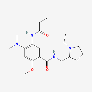 molecular formula C20H32N4O3 B6032146 4-(dimethylamino)-N-[(1-ethyl-2-pyrrolidinyl)methyl]-2-methoxy-5-(propionylamino)benzamide 