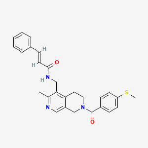 molecular formula C27H27N3O2S B6032158 (2E)-N-({3-methyl-7-[4-(methylthio)benzoyl]-5,6,7,8-tetrahydro-2,7-naphthyridin-4-yl}methyl)-3-phenylacrylamide 