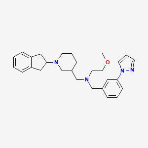 molecular formula C28H36N4O B6032161 N-{[1-(2,3-dihydro-1H-inden-2-yl)-3-piperidinyl]methyl}-2-methoxy-N-[3-(1H-pyrazol-1-yl)benzyl]ethanamine 