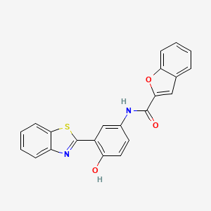 molecular formula C22H14N2O3S B6032162 N-[3-(1,3-benzothiazol-2-yl)-4-hydroxyphenyl]-1-benzofuran-2-carboxamide 