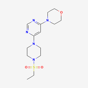 molecular formula C14H23N5O3S B6032186 4-{6-[4-(ethylsulfonyl)-1-piperazinyl]-4-pyrimidinyl}morpholine 