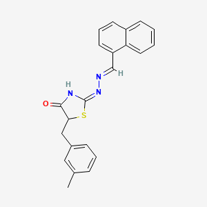 molecular formula C22H19N3OS B6032199 1-naphthaldehyde [5-(3-methylbenzyl)-4-oxo-1,3-thiazolidin-2-ylidene]hydrazone 