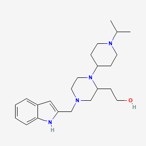 molecular formula C23H36N4O B6032213 2-[4-(1H-indol-2-ylmethyl)-1-(1-isopropyl-4-piperidinyl)-2-piperazinyl]ethanol 