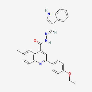 molecular formula C28H24N4O2 B6032217 2-(4-ethoxyphenyl)-N'-(1H-indol-3-ylmethylene)-6-methyl-4-quinolinecarbohydrazide 