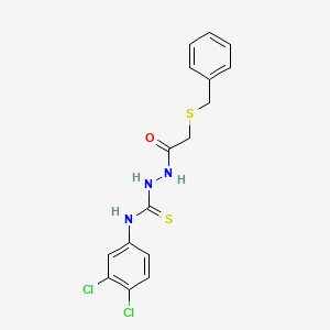 molecular formula C16H15Cl2N3OS2 B6032242 2-[(benzylthio)acetyl]-N-(3,4-dichlorophenyl)hydrazinecarbothioamide 