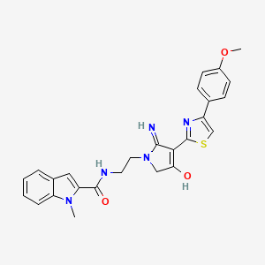 N-(2-{4-hydroxy-2-imino-3-[4-(4-methoxyphenyl)-1,3-thiazol-2-yl]-2,5-dihydro-1H-pyrrol-1-yl}ethyl)-1-methyl-1H-indole-2-carboxamide
