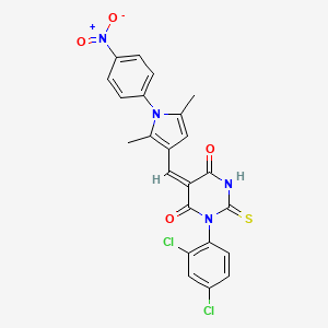 1-(2,4-dichlorophenyl)-5-{[2,5-dimethyl-1-(4-nitrophenyl)-1H-pyrrol-3-yl]methylene}-2-thioxodihydro-4,6(1H,5H)-pyrimidinedione