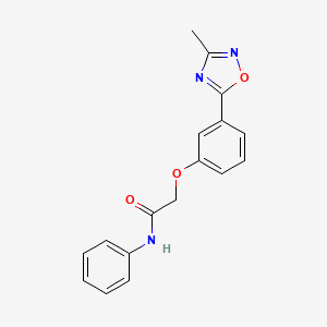 molecular formula C17H15N3O3 B6032333 2-[3-(3-methyl-1,2,4-oxadiazol-5-yl)phenoxy]-N-phenylacetamide 