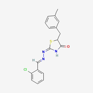 2-chlorobenzaldehyde [5-(3-methylbenzyl)-4-oxo-1,3-thiazolidin-2-ylidene]hydrazone