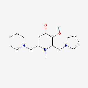 molecular formula C17H27N3O2 B603236 3-hydroxy-1-methyl-6-(piperidin-1-ylmethyl)-2-(pyrrolidin-1-ylmethyl)pyridin-4(1H)-one CAS No. 1676069-62-7