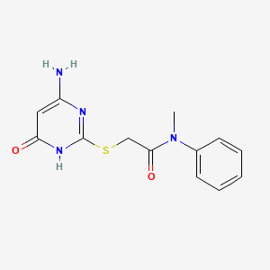 molecular formula C13H14N4O2S B6032363 2-[(4-amino-6-hydroxy-2-pyrimidinyl)thio]-N-methyl-N-phenylacetamide 