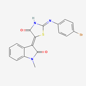 3-[2-[(4-bromophenyl)amino]-4-oxo-1,3-thiazol-5(4H)-ylidene]-1-methyl-1,3-dihydro-2H-indol-2-one