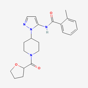 molecular formula C21H26N4O3 B6032393 2-methyl-N-{1-[1-(tetrahydro-2-furanylcarbonyl)-4-piperidinyl]-1H-pyrazol-5-yl}benzamide 