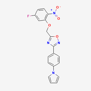 5-[(5-fluoro-2-nitrophenoxy)methyl]-3-[4-(1H-pyrrol-1-yl)phenyl]-1,2,4-oxadiazole