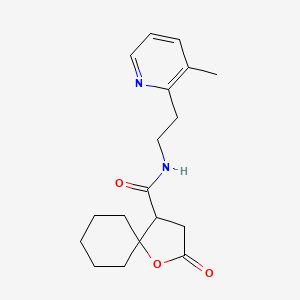 molecular formula C18H24N2O3 B6032445 N-[2-(3-methyl-2-pyridinyl)ethyl]-2-oxo-1-oxaspiro[4.5]decane-4-carboxamide trifluoroacetate 