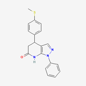 molecular formula C19H17N3OS B6032451 4-[4-(methylthio)phenyl]-1-phenyl-1,4,5,7-tetrahydro-6H-pyrazolo[3,4-b]pyridin-6-one 