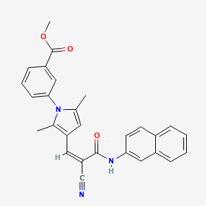 molecular formula C28H23N3O3 B6032459 methyl 3-{3-[2-cyano-3-(2-naphthylamino)-3-oxo-1-propen-1-yl]-2,5-dimethyl-1H-pyrrol-1-yl}benzoate 