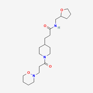 molecular formula C20H35N3O4 B6032460 3-{1-[3-(1,2-oxazinan-2-yl)propanoyl]-4-piperidinyl}-N-(tetrahydro-2-furanylmethyl)propanamide 