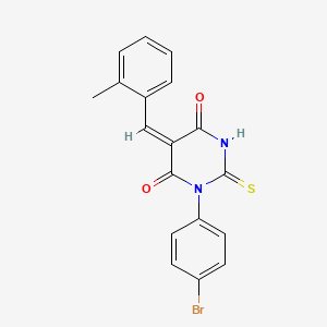 1-(4-bromophenyl)-5-(2-methylbenzylidene)-2-thioxodihydro-4,6(1H,5H)-pyrimidinedione