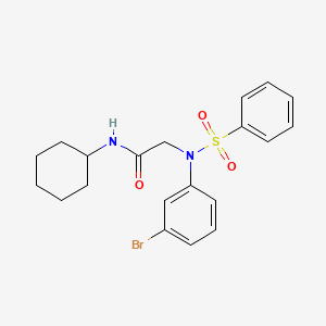 molecular formula C20H23BrN2O3S B6032521 N~2~-(3-bromophenyl)-N~1~-cyclohexyl-N~2~-(phenylsulfonyl)glycinamide 