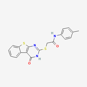 molecular formula C19H15N3O2S2 B6032522 N-(4-methylphenyl)-2-[(4-oxo-3,4-dihydro[1]benzothieno[2,3-d]pyrimidin-2-yl)thio]acetamide 